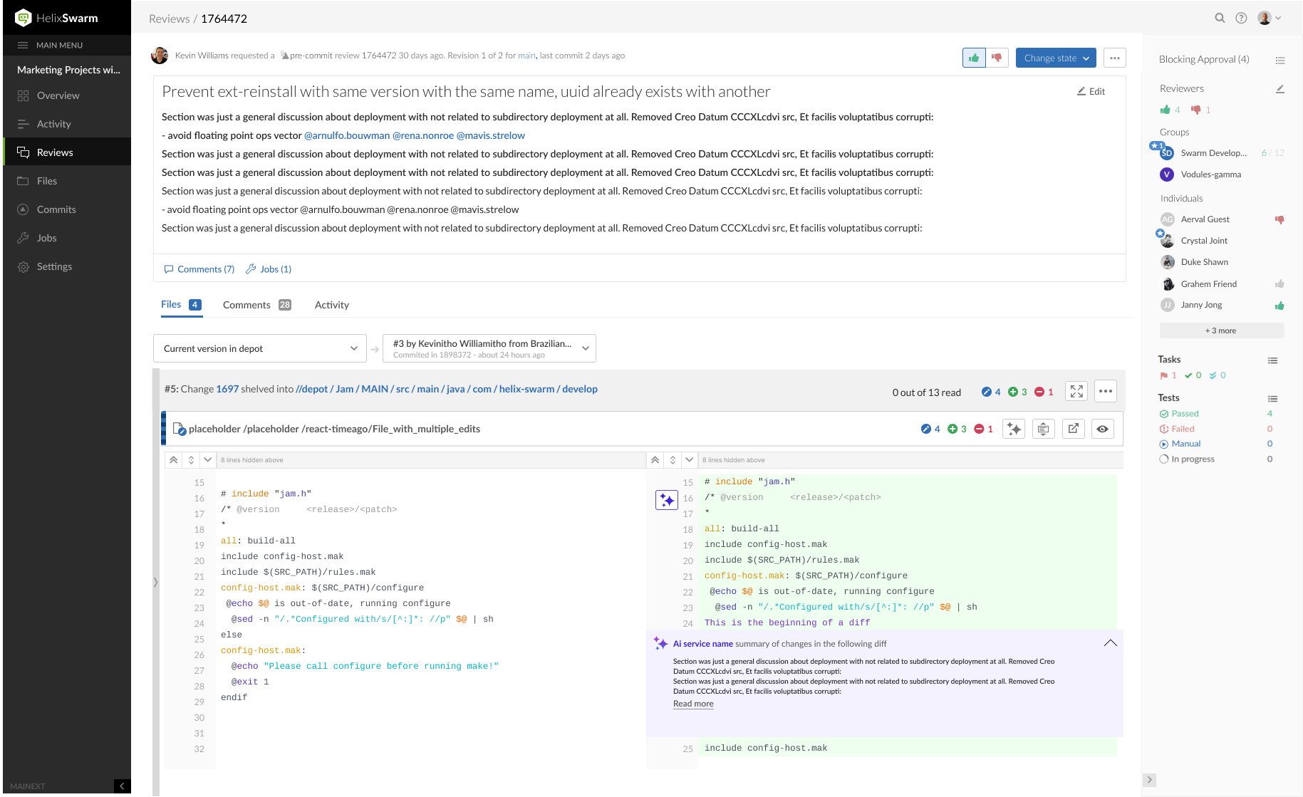 P4 Code Review Open AI Feature