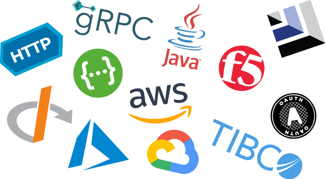 API Gateway product logos.