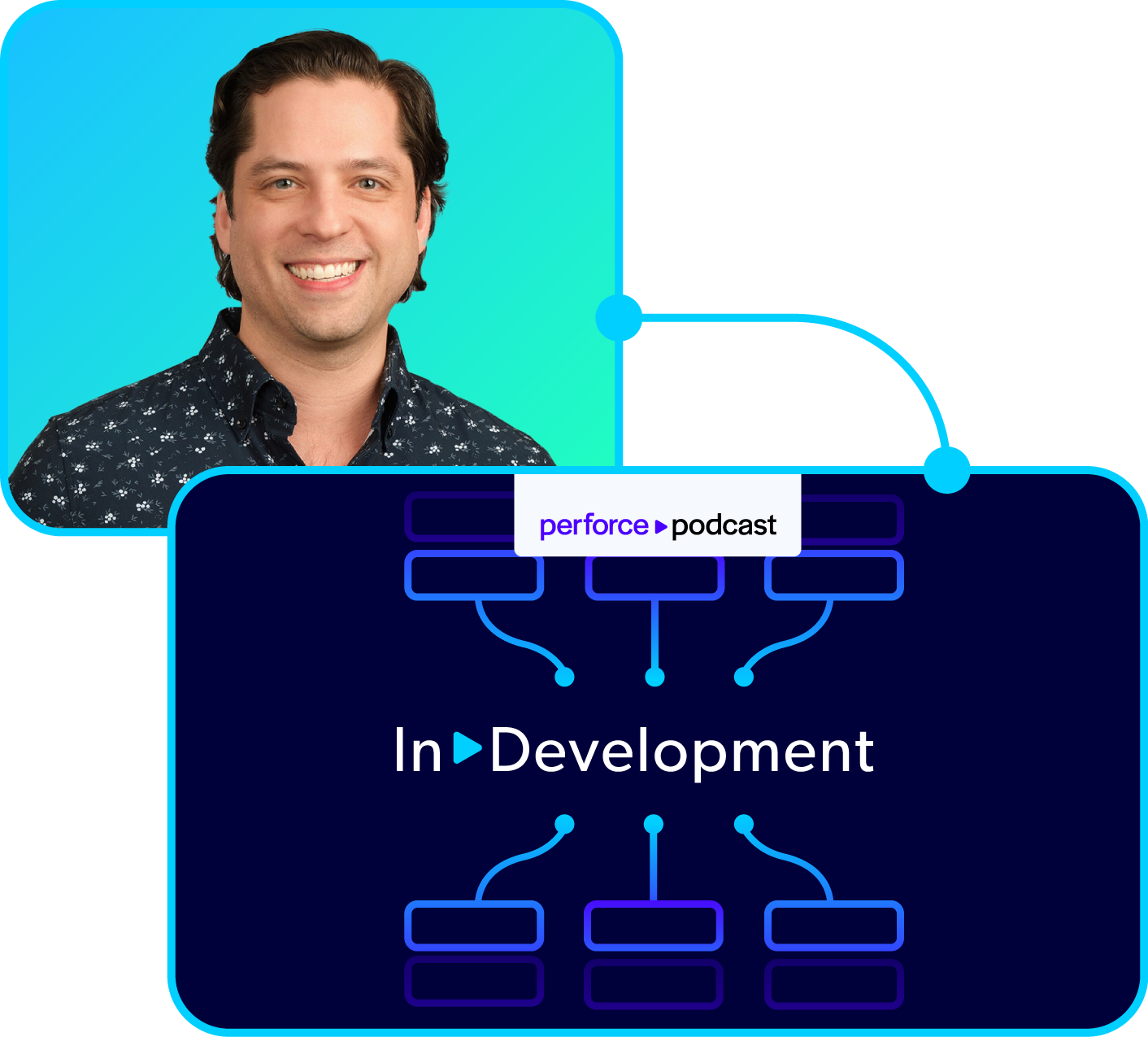 Headshot of Jase and In Development Podcast logo.