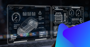 Dashboard showing vehicle design schematics. 
