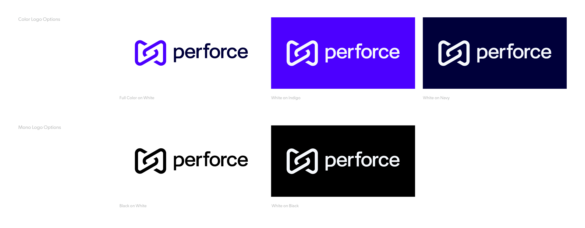 Color and mono Perforce logo options.