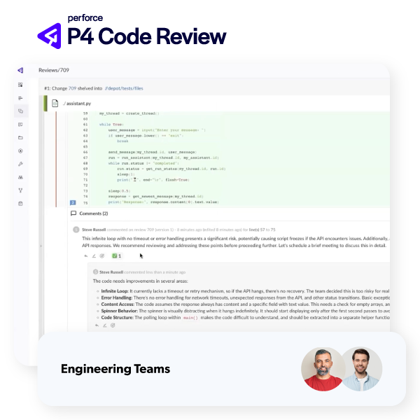 Screenshot of P4 Code Review.