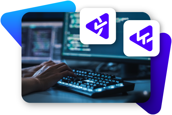 Perforce QAC and Klocwork logos with developer viewing code on computers.