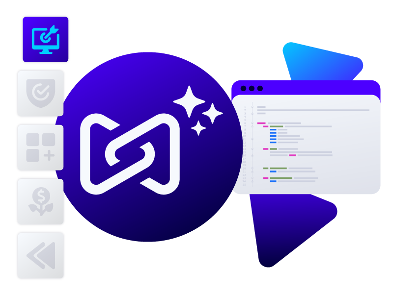 Perforce Intelligence AI logo with accuracy icon and code window.