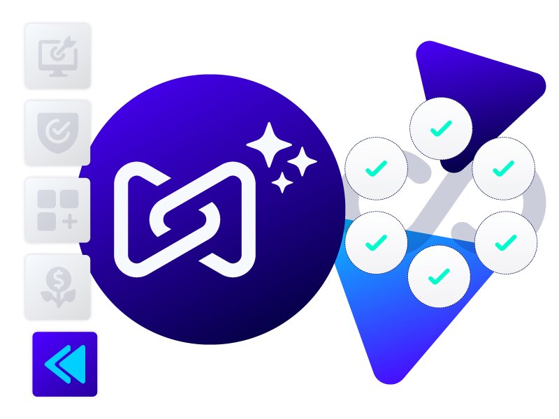 Perforce Intelligence AI logo with left arrows icon and quality checks.