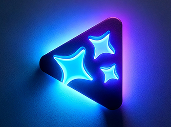Image representing Perforce Intelligence - a stylized triangle with subtle backlighting