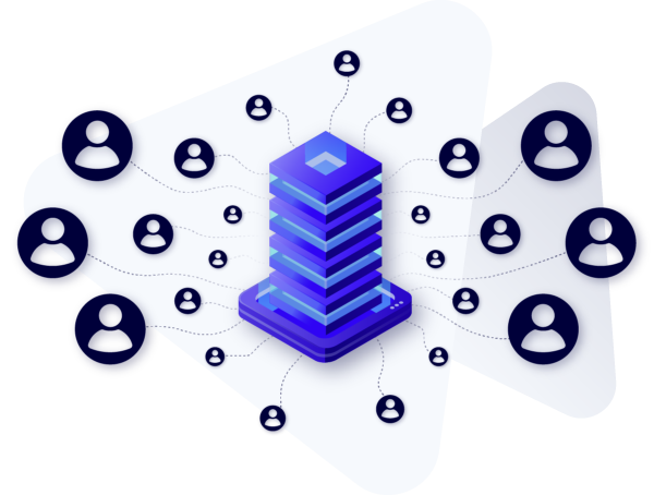Data control tower with multiple users connected.