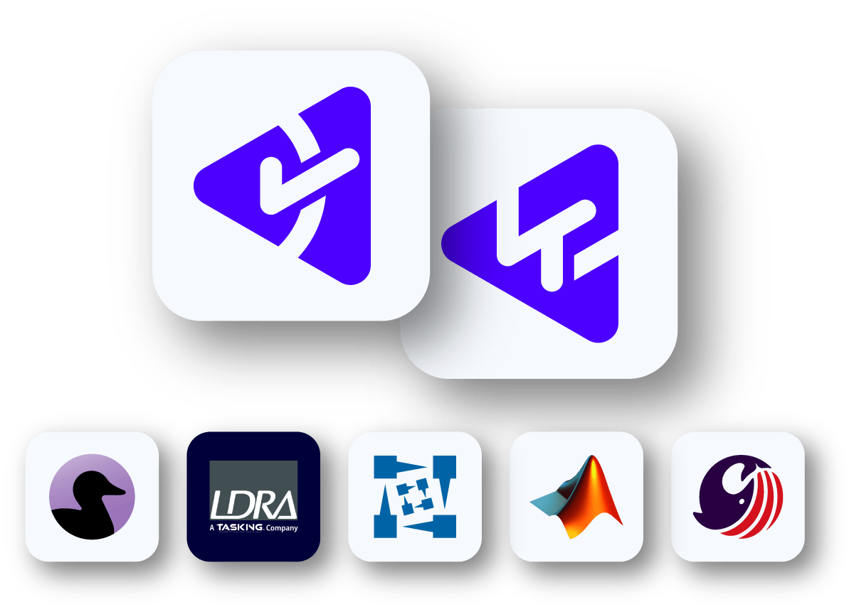 Perforce QAC, Perforce Klocwork, Coverity, LDRA, Parasoft, Polyspace, and SonarQube logos.