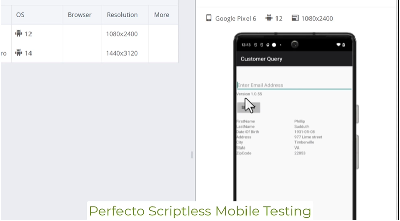 Perfecto mobile testing example