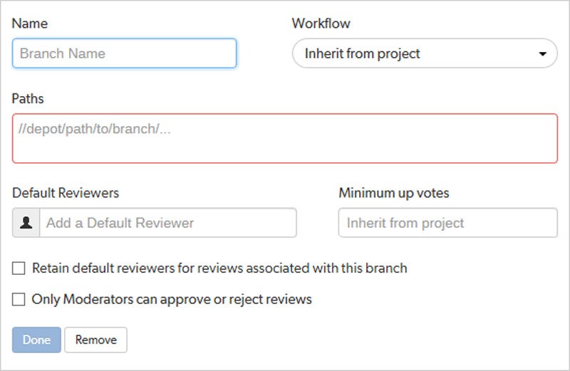 Helix Swarm Expanded Project/Branch Settings