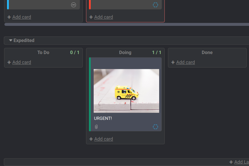 Adding an "Expedited" lane (pictured here in P4 Plan) is one proven way to handle urgent requests in Kanban.