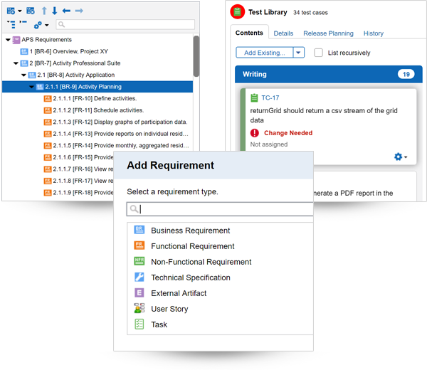 Managing requirements in Perforce ALM.