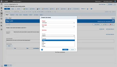 Create Jira issues from items in Helix ALM.