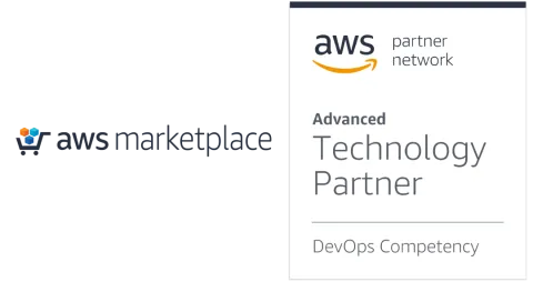 AWS Marketplace and AWS Partner Network: Advanced Technology Partner - DevOps Competency badges.