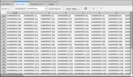 TotalView data table display 3D array screenshot.
