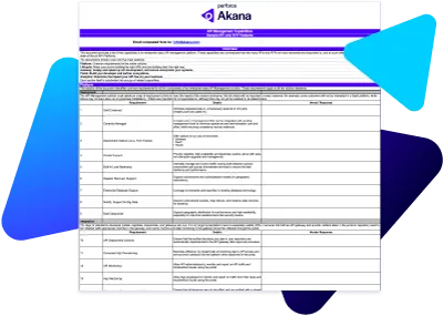 Akana API Management Capabilities RFP template screenshot.