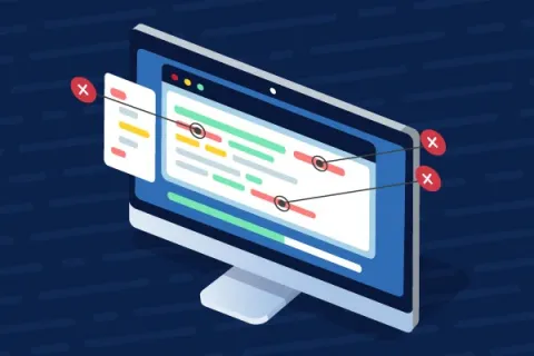 A computer monitor displaying a security or analysis dashboard with graphs and data points.