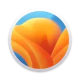 A colorful abstract logo with orange, yellow, and blue curved shapes.